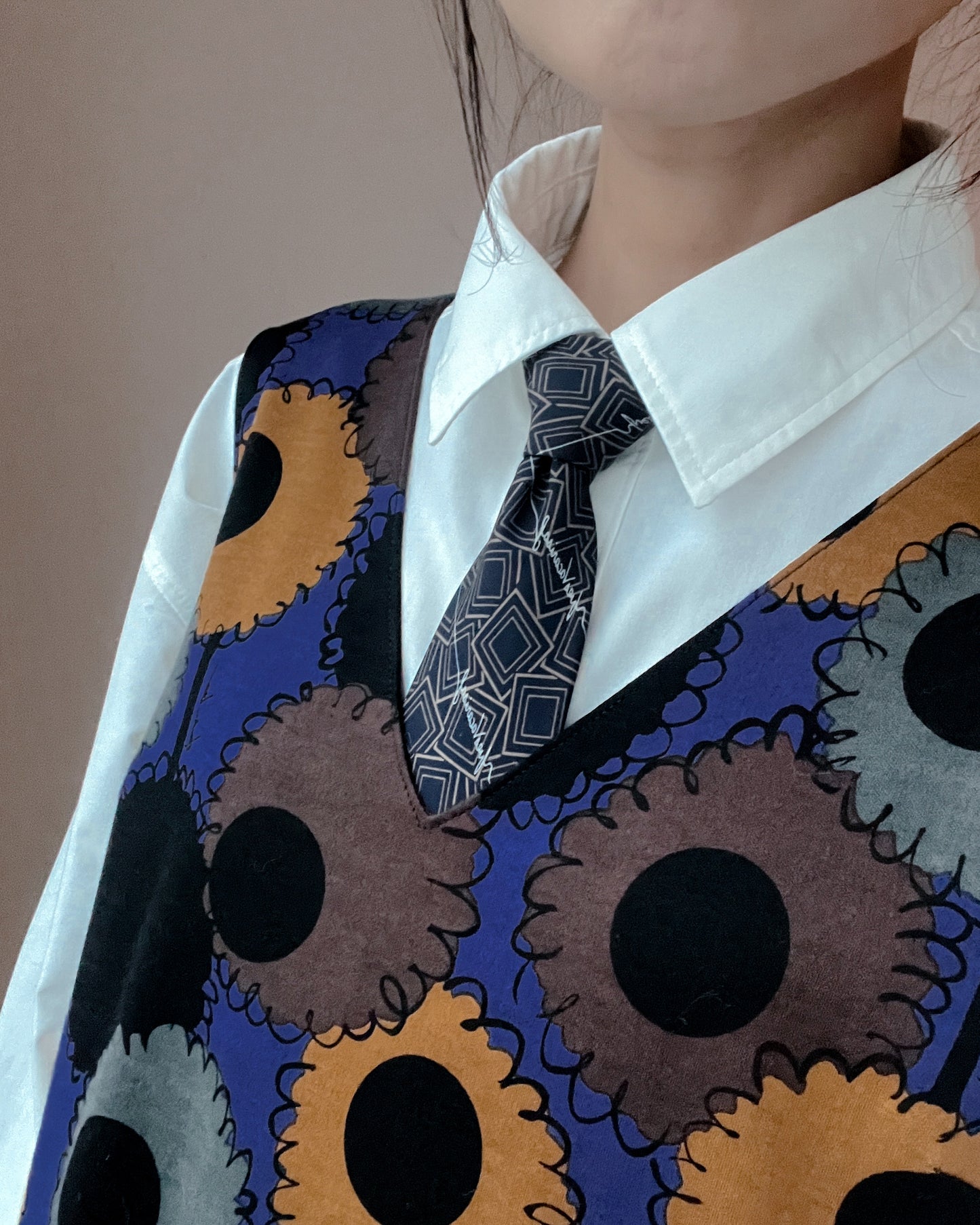 復古風V領無袖連身裙 | Made by Chifa