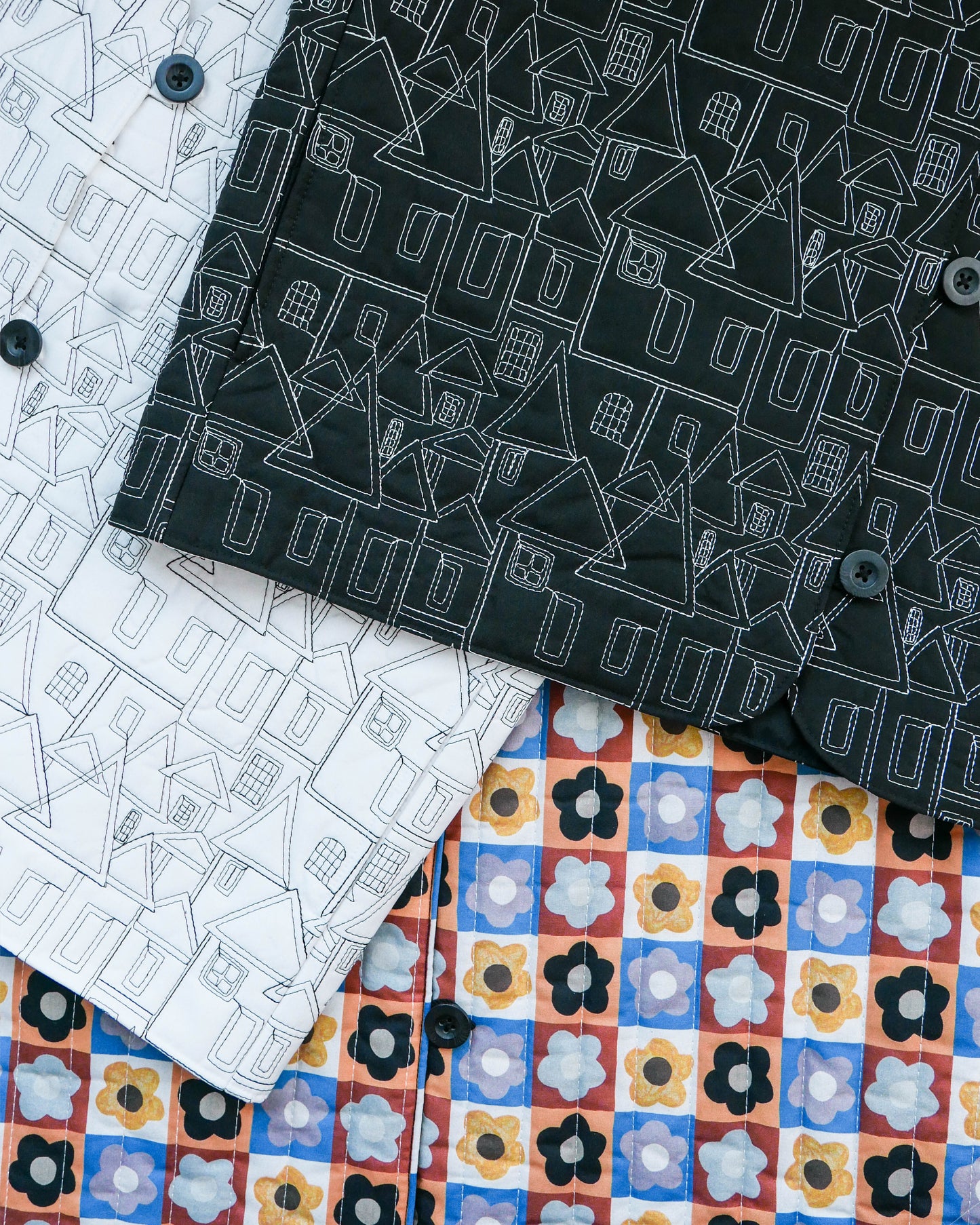 薄夾棉刺繡馬甲 - 白色屋仔 | Made by Chifa