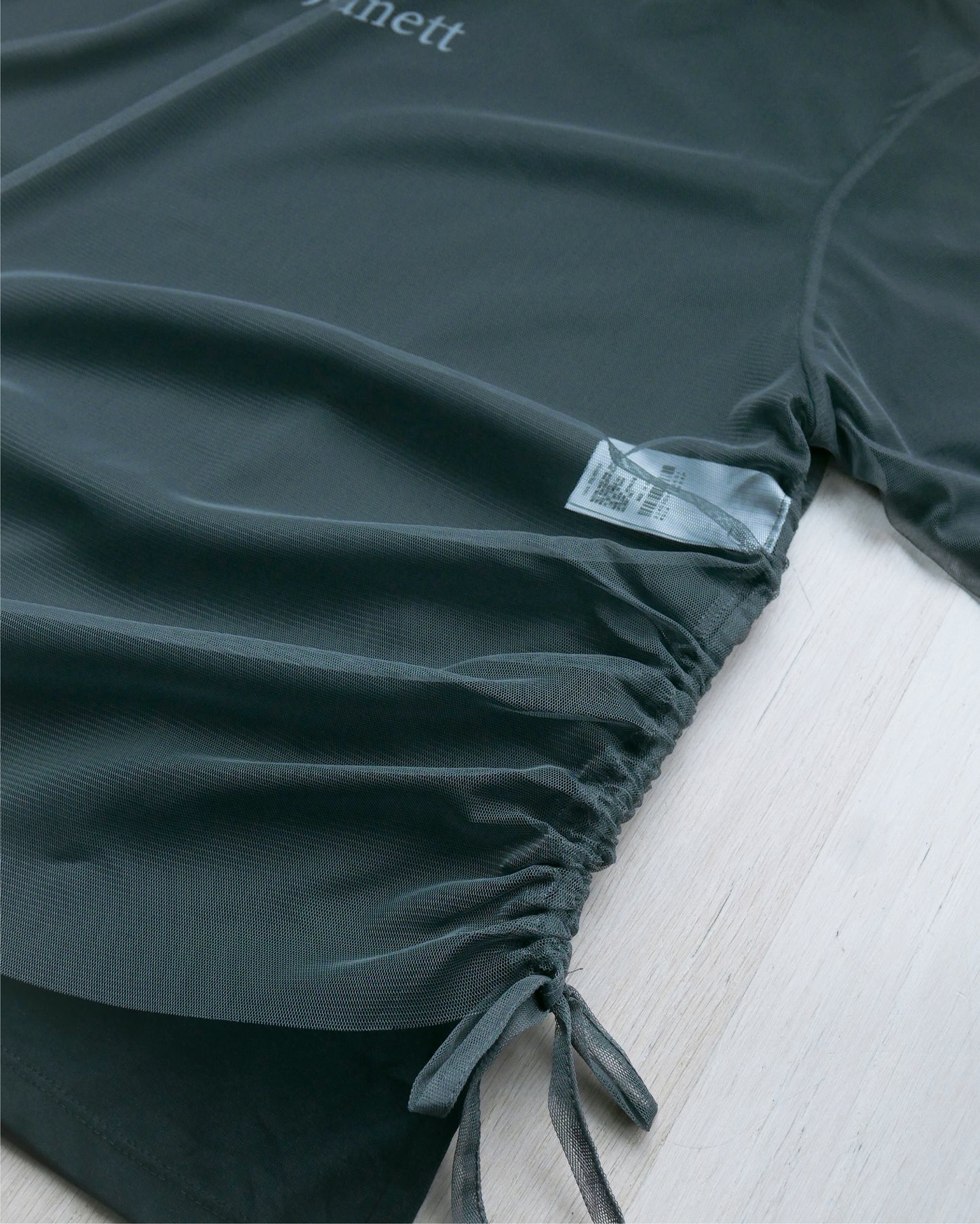 網紗雙層長袖T恤 - 灰黑 | Chifa Select