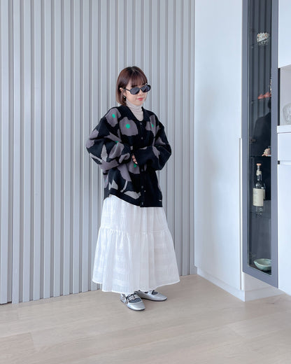 黑色花花針織外套 | Chifa Select