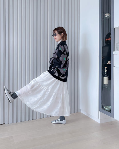 黑色花花針織外套 | Chifa Select