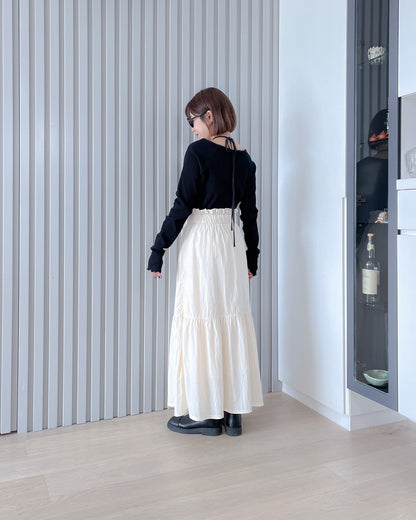 黑色綁帶掛頸長袖t-shirt | Chifa Select