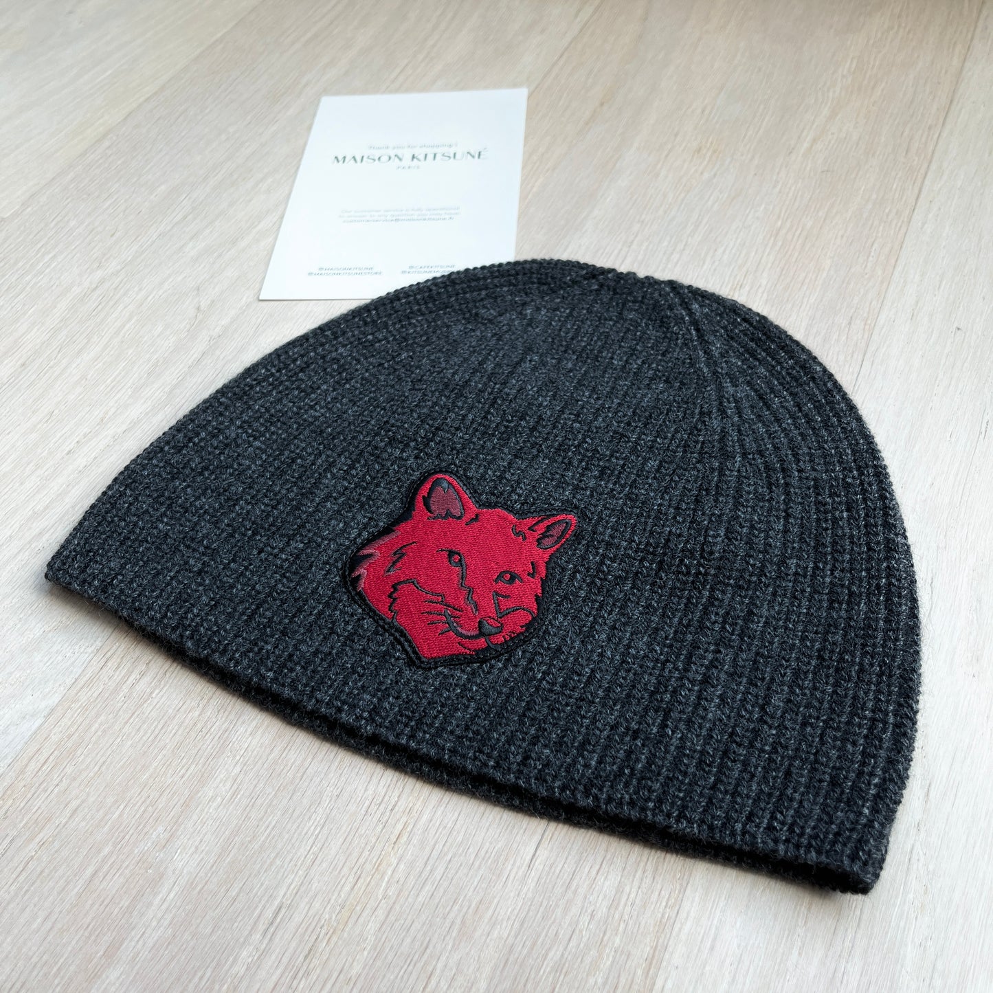 ［全新連吊牌］Maison Kitsuné Festive Fox Head Patch Beanie | Brand New with Tag