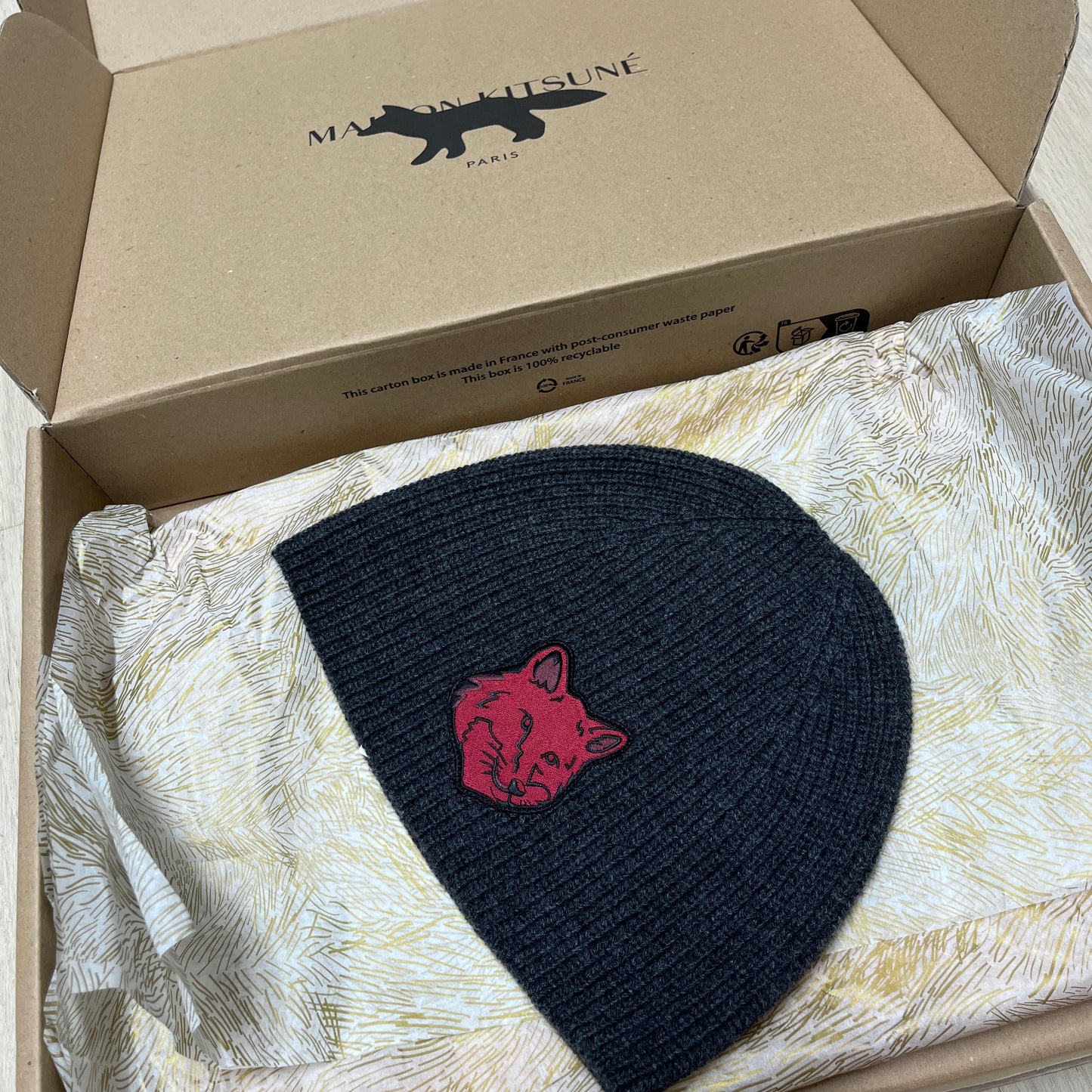 ［全新連吊牌］Maison Kitsuné Festive Fox Head Patch Beanie | Brand New with Tag