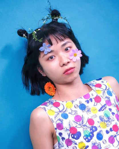 大口袋背心連身裙 - 彩色波波 | Made by Chifa