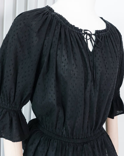 LOWRYS FARM Dobby Lattern Sleeve Top 暗紋燈籠袖上衣 | KOMMONS