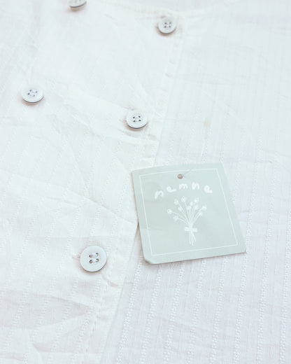 NEMNE Dobby Lattern Sleeve Button-front Top 暗紋燈籠袖雙排上衣 | KOMMONS