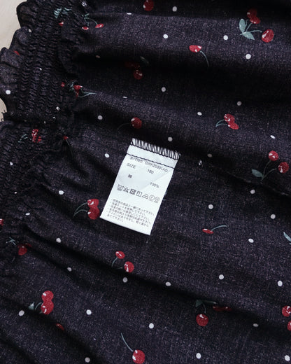 GLOBAL WORK Cherry Printed Puff Sleeve Button-front Top 櫻桃印花泡泡袖扣鈕上衣 | KOMMONS