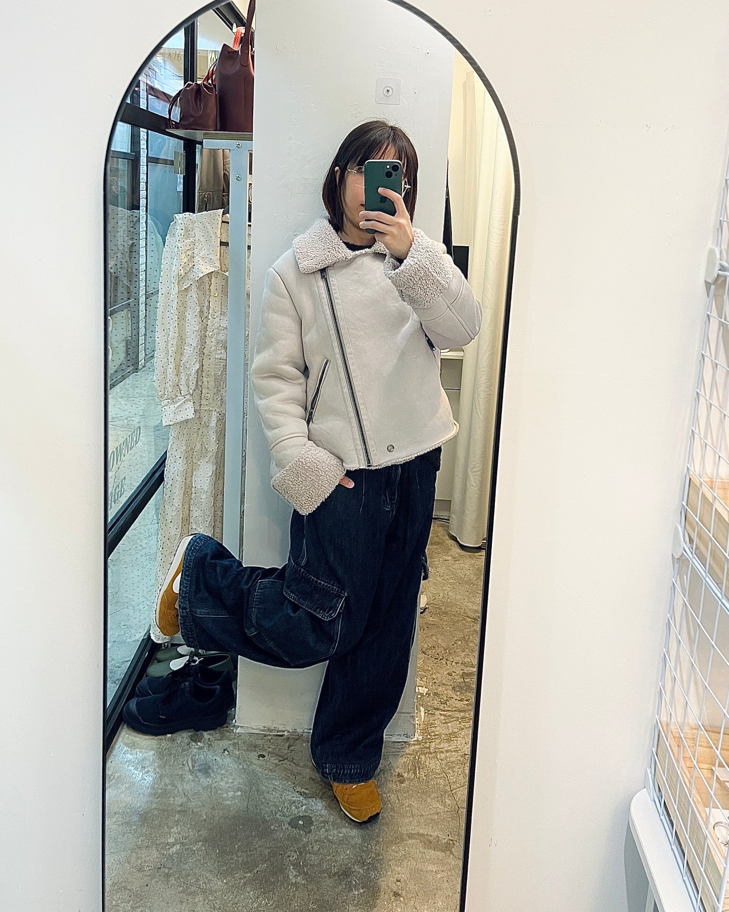 BERSHKA Faux Suede Shearling Moto Jacket 麂皮絨毛毛外套 | KOMMONS