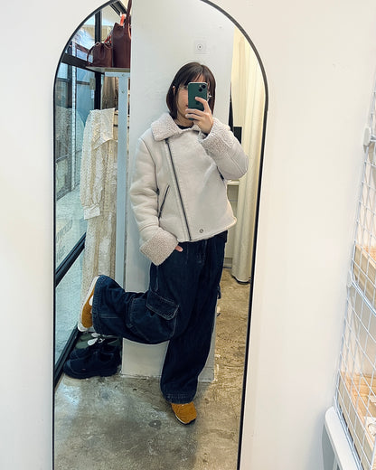 BERSHKA Faux Suede Shearling Moto Jacket 麂皮絨毛毛外套 | KOMMONS