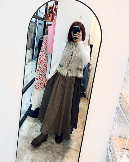 CREA CONCEPT High Neck Velvet Vest 高領絲絨背心外套 | KOMMONS
