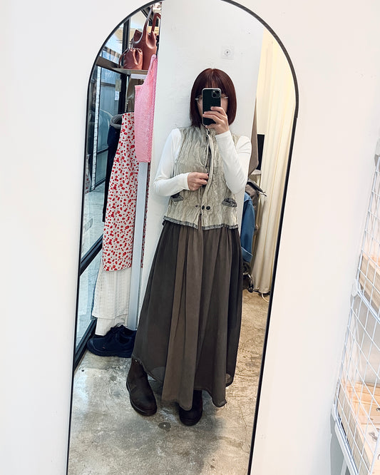 CREA CONCEPT High Neck Velvet Vest 高領絲絨背心外套 | KOMMONS