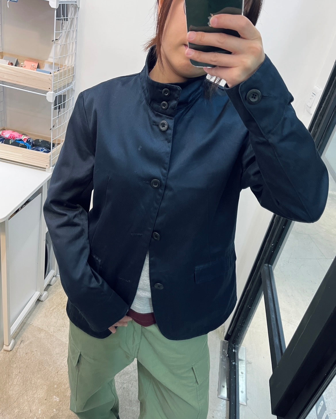 NANO UNIVERSE Funnel Neck Button-up Jacket 高領扣鈕外套 | KOMMONS