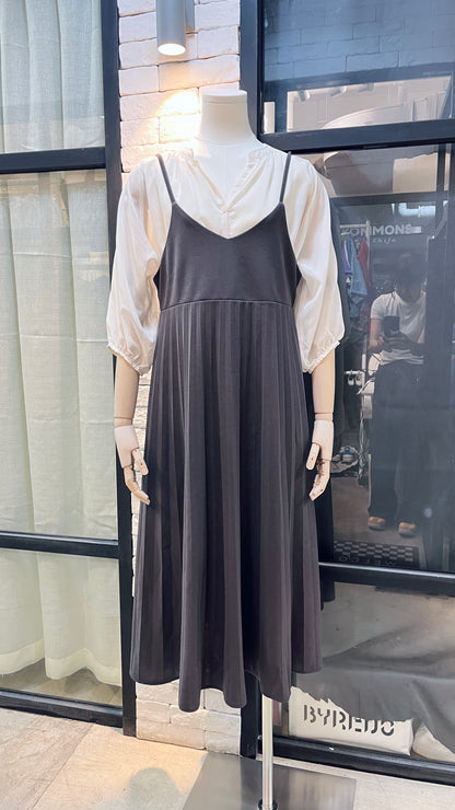 <Buy2-$10> BONLECILL Strap Pleated Dress 吊帶百褶連身裙 | KOMMONS