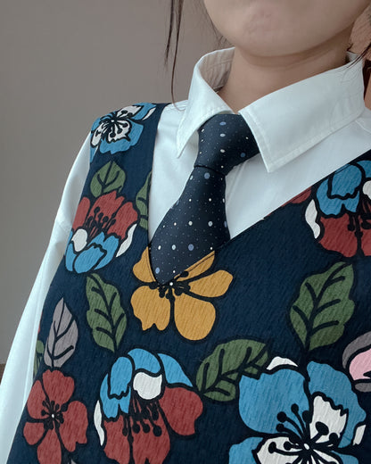 復古風V領無袖連身裙 | Made by Chifa