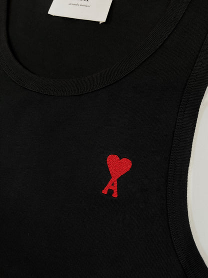 AMI PARIS Ami de Coeur Heart Embroidered Tank Top 紅心刺繡背心 | KOMMONS