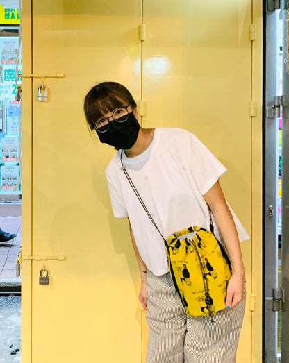 索繩斜孭布袋 - 黃色人仔 | Made by Chifa