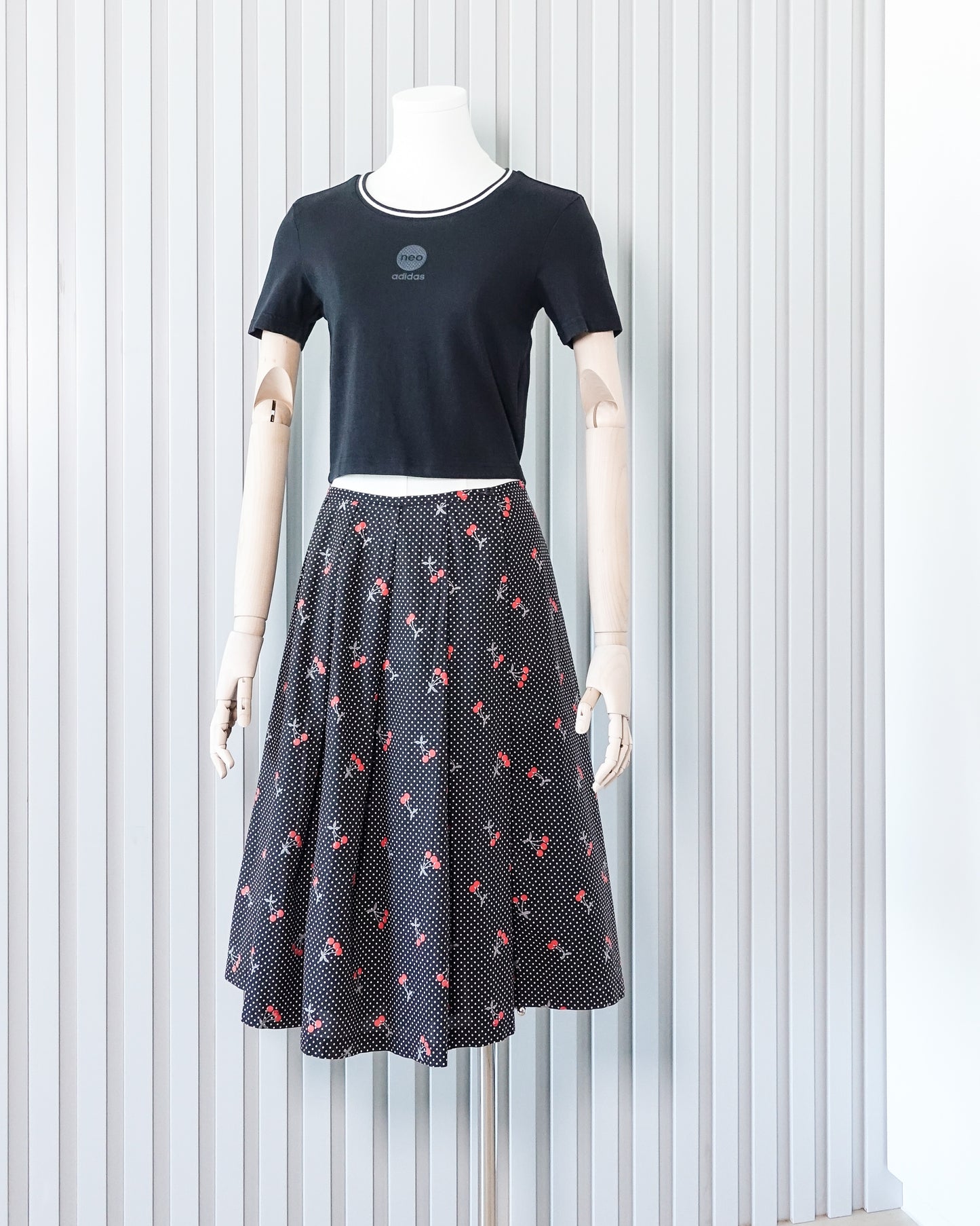 OLIVE DES OLIVE Cherry Printed Midi Skirt 櫻桃印花中長裙 | KOMMONS