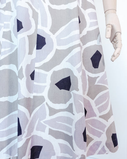 Vintage Floral Printed Skirt 花卉印花中長裙 | KOMMONS