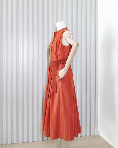 UNIQLO U Striped Button Front Sleeveless Maxi Dress 直間扣鈕背心連身長裙 | KOMMONS