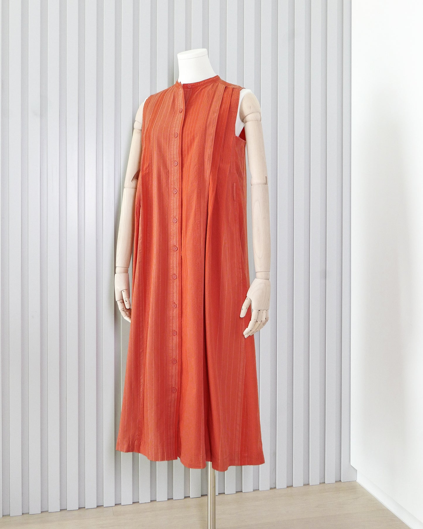 UNIQLO U Striped Button Front Sleeveless Maxi Dress 直間扣鈕背心連身長裙 | KOMMONS