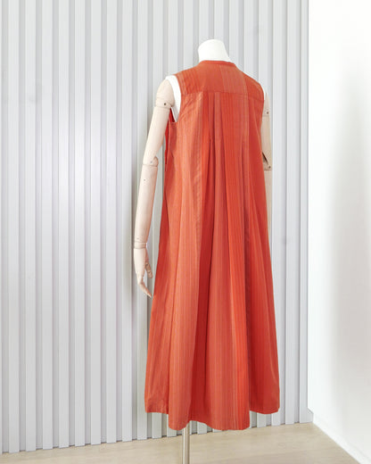 UNIQLO U Striped Button Front Sleeveless Maxi Dress 直間扣鈕背心連身長裙 | KOMMONS