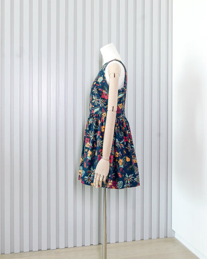 BEAMS HEART Floral A-line Sleeveless Short Dress 印花A字背心連身短裙 | KOMMONS