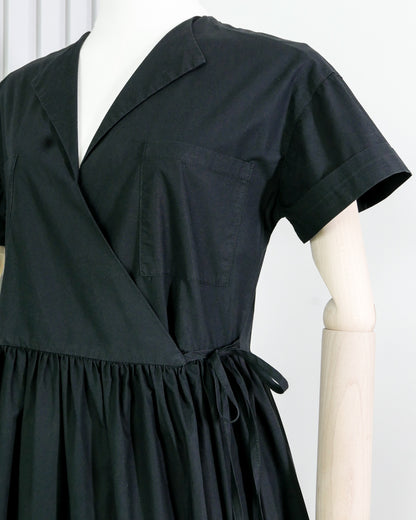 Short Sleeve V-neck Wrap Maxi Dress 短袖V領裹身連身長裙 | KOMMONS