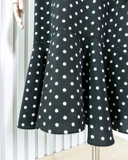 KOOLAANNA Polka Dot V-neck Cami Maxi Dress 波點V領吊帶連身長裙 | KOMMONS