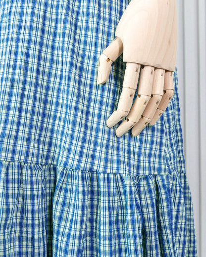 Plaid Tie-strap Maxi Dress 格子綁帶吊帶連身長裙 | KOMMONS