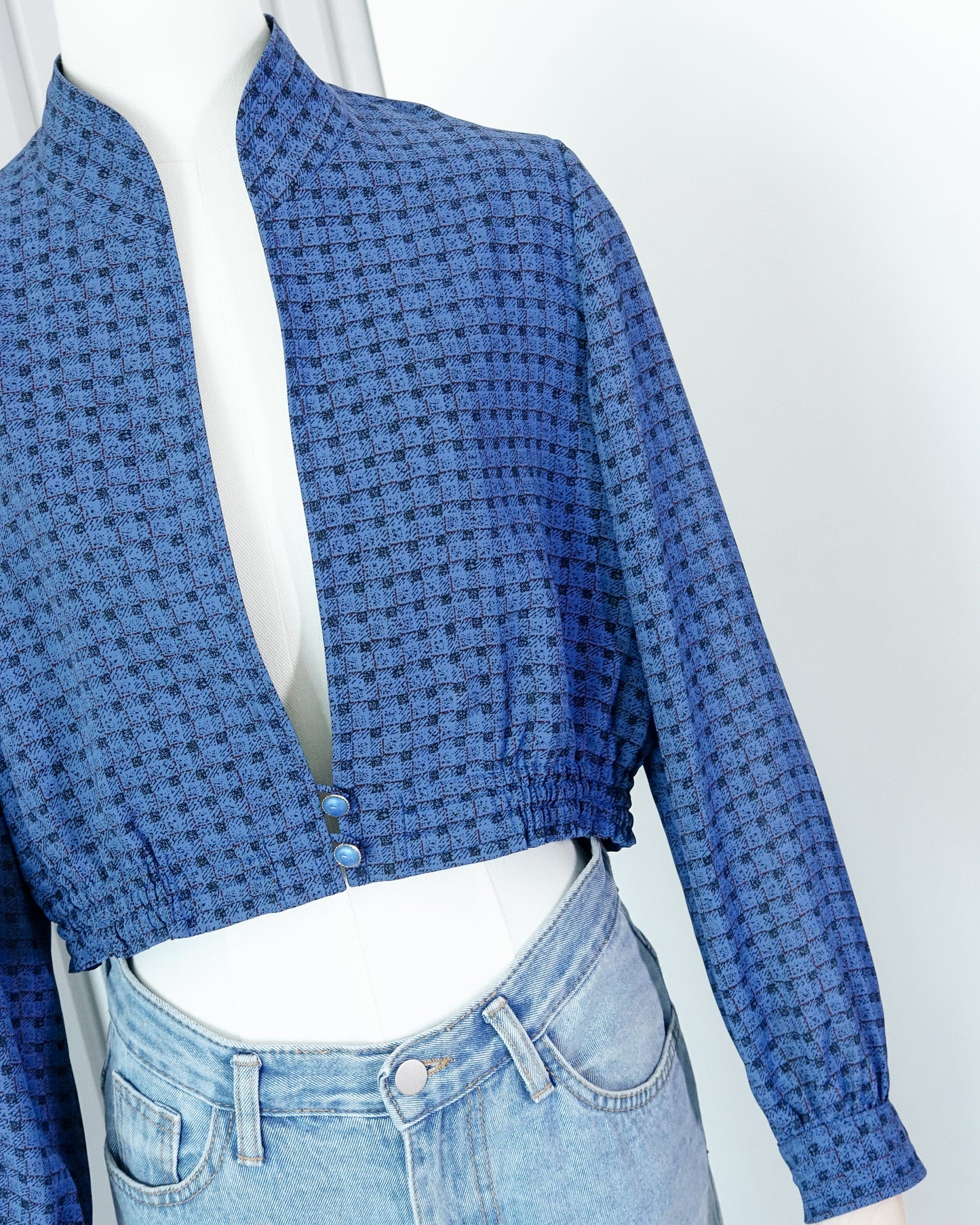 POMPADOUR Plaid Crop Jacket 格子小企領短款外套 | KOMMONS