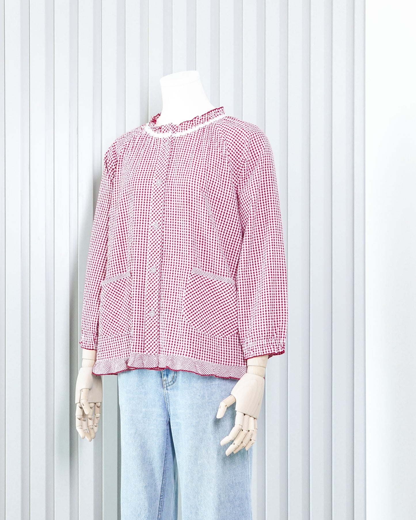 CRÉSCERE Gingham Ruffle Hem Jacket 格子荷葉邊外套 | KOMMONS