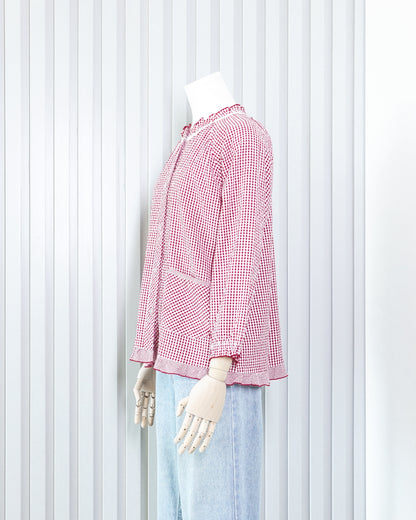 CRÉSCERE Gingham Ruffle Hem Jacket 格子荷葉邊外套 | KOMMONS