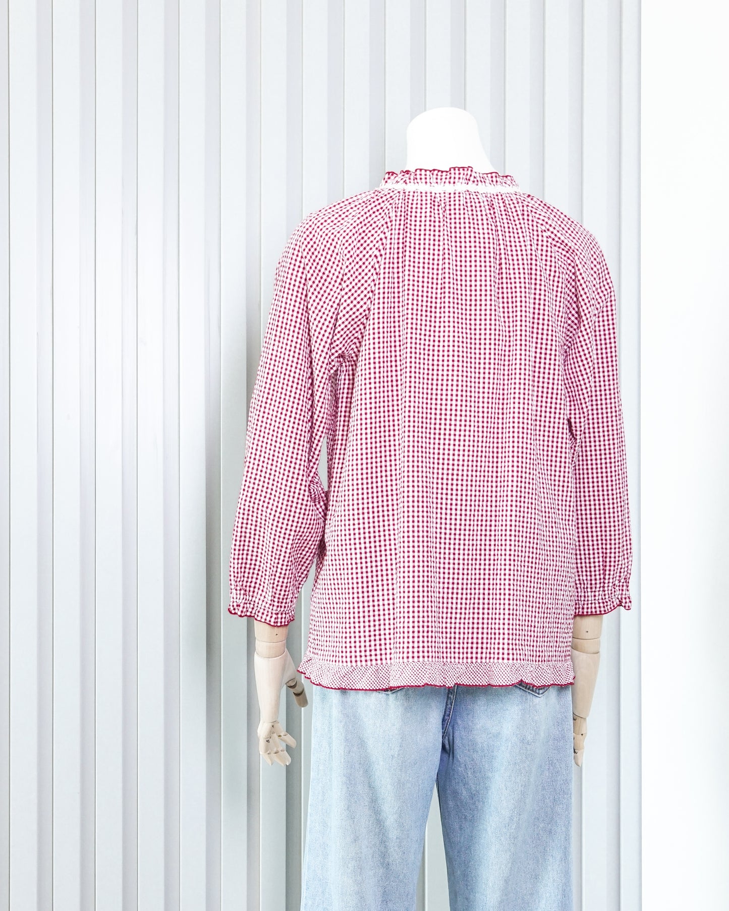 CRÉSCERE Gingham Ruffle Hem Jacket 格子荷葉邊外套 | KOMMONS