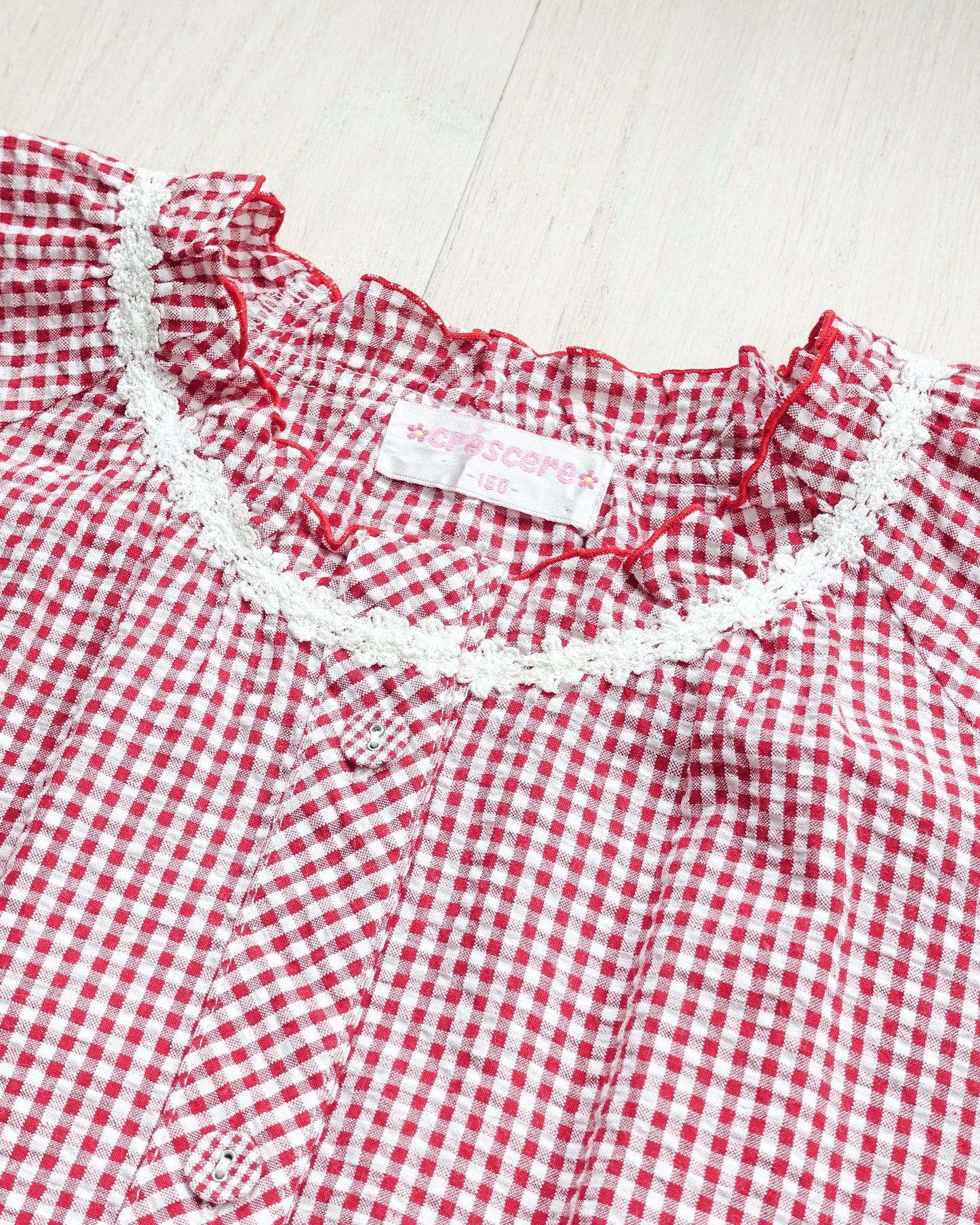 CRÉSCERE Gingham Ruffle Hem Jacket 格子荷葉邊外套 | KOMMONS