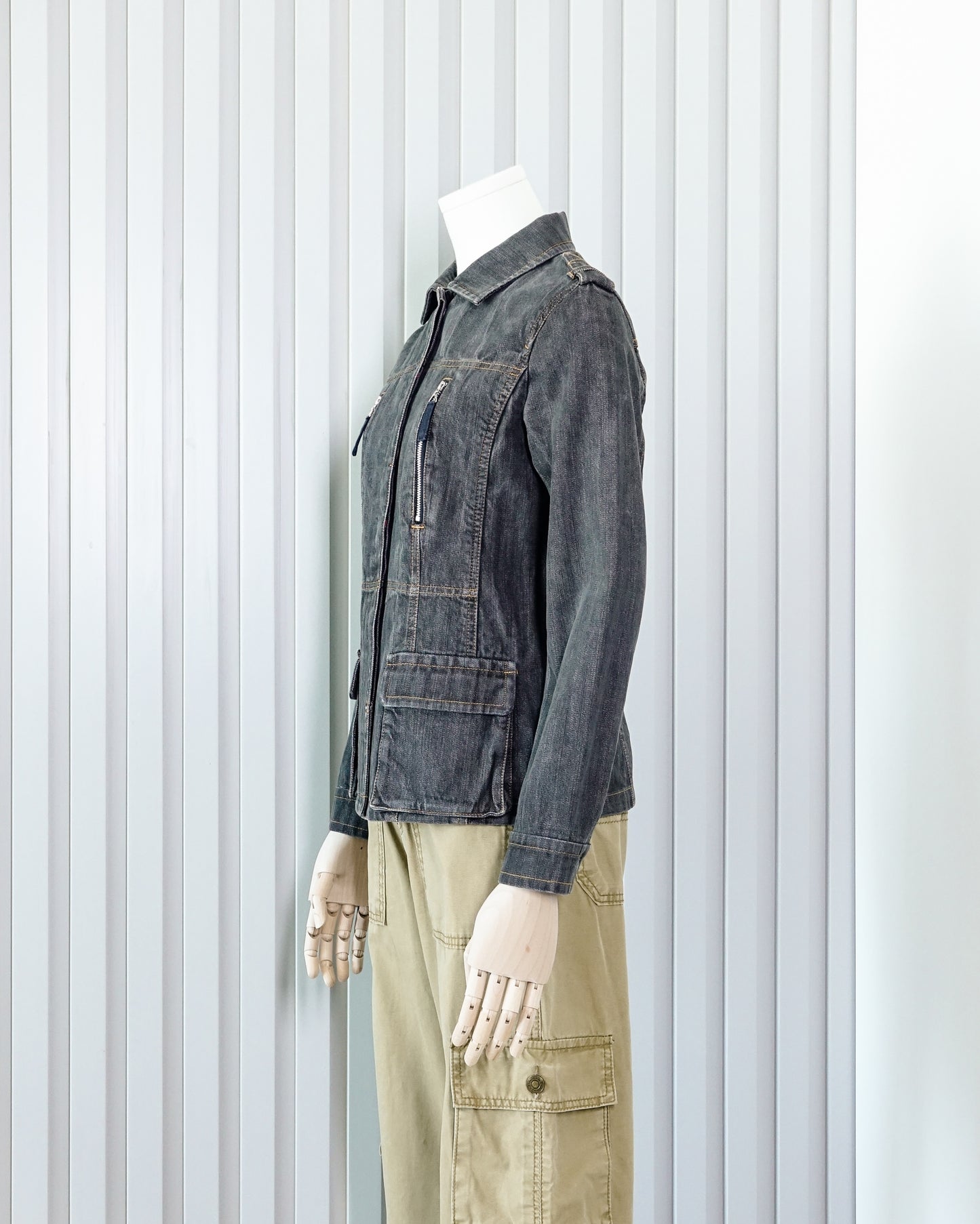 SONIA RYKIEL Denim Fitted Jacket with Zipper Detail 牛仔修身外套 | KOMMONS