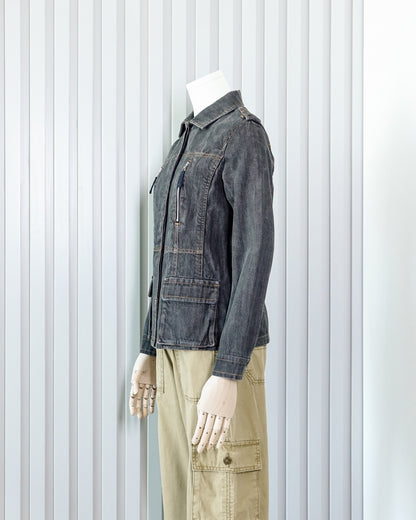 SONIA RYKIEL Denim Fitted Jacket with Zipper Detail 牛仔修身外套 | KOMMONS