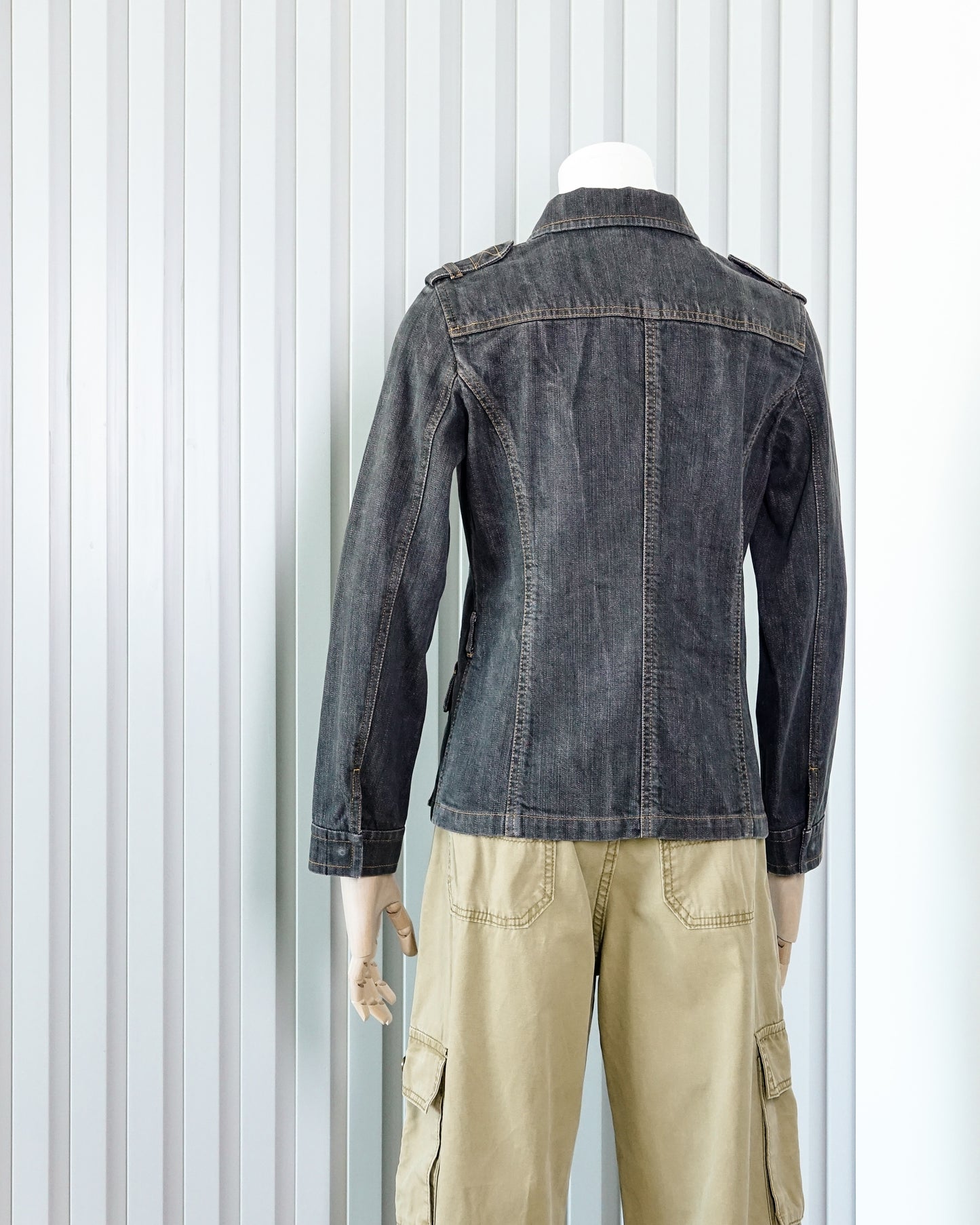 SONIA RYKIEL Denim Fitted Jacket with Zipper Detail 牛仔修身外套 | KOMMONS
