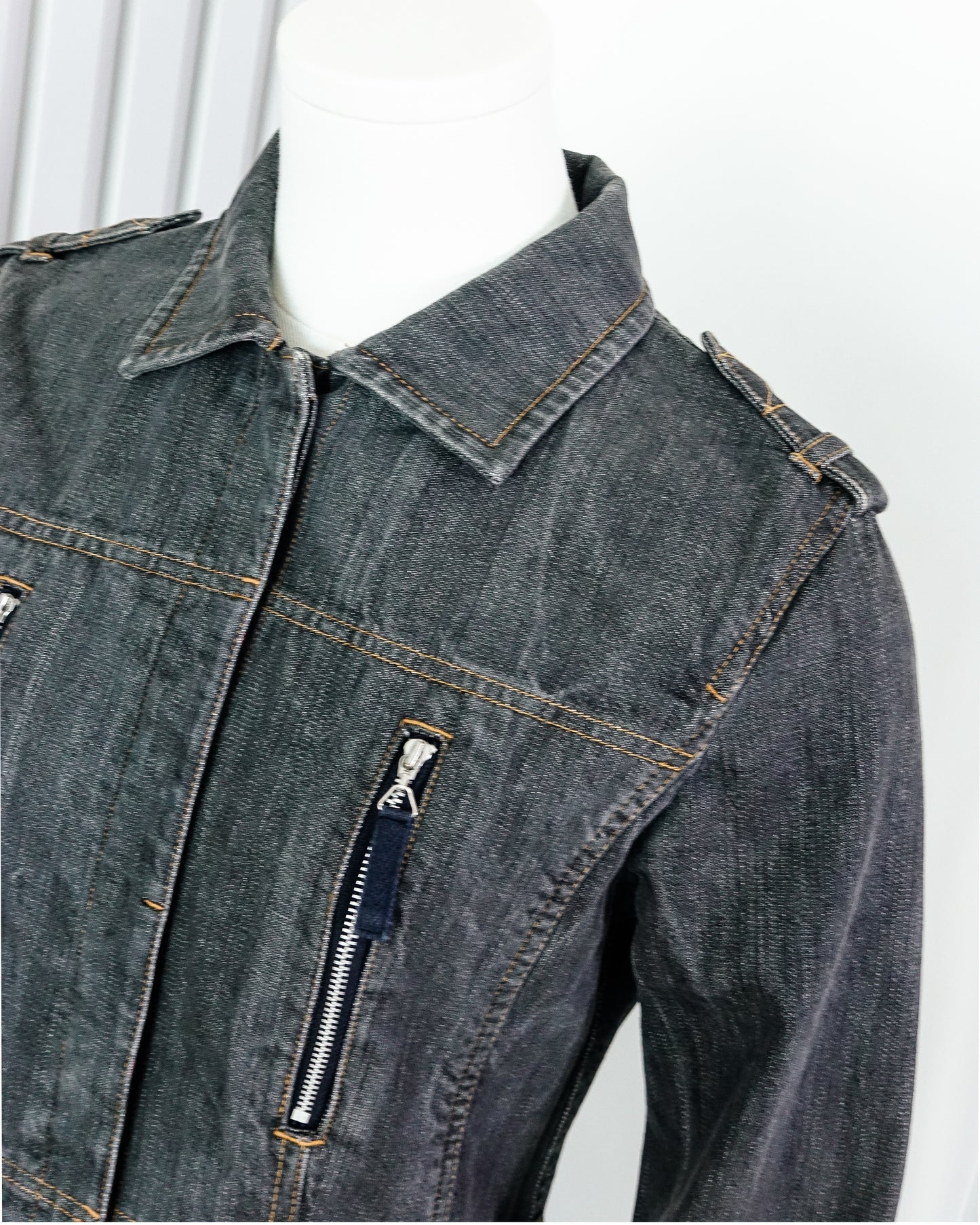 SONIA RYKIEL Denim Fitted Jacket with Zipper Detail 牛仔修身外套 | KOMMONS
