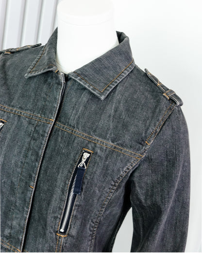SONIA RYKIEL Denim Fitted Jacket with Zipper Detail 牛仔修身外套 | KOMMONS