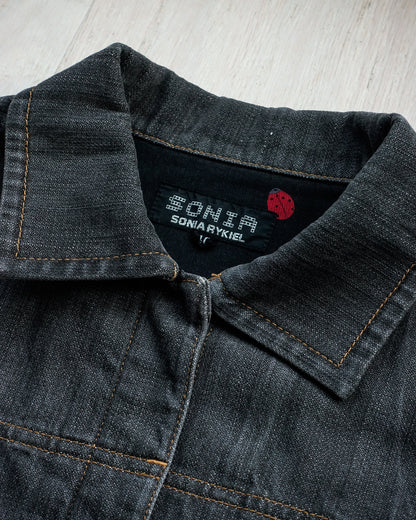 SONIA RYKIEL Denim Fitted Jacket with Zipper Detail 牛仔修身外套 | KOMMONS