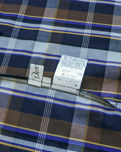 DESSIN Plaid Boat Neck Top with Button Detail 膊頭鈕扣格子船領上衣 | KOMMONS