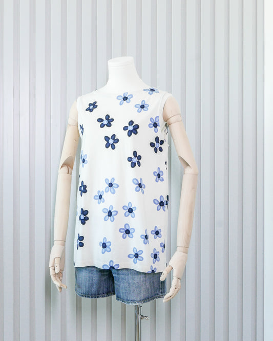 UNIQLO X MARIMEKKO Floral Boat Neck Tank Top 印花船領T恤背心 | KOMMONS