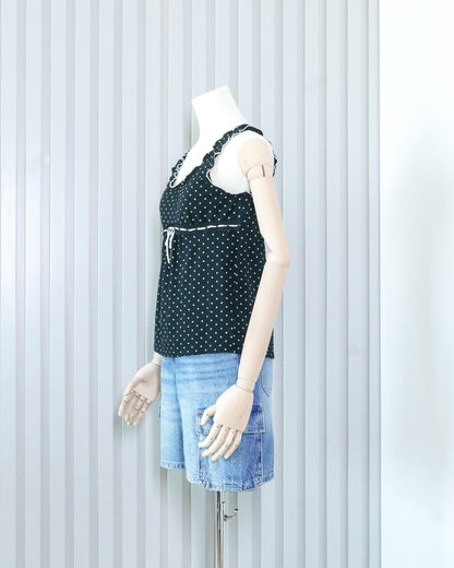 UNIQLO Polka Dot Tie Front Tank Top 波點蝴蝶結吊帶背心 | KOMMONS