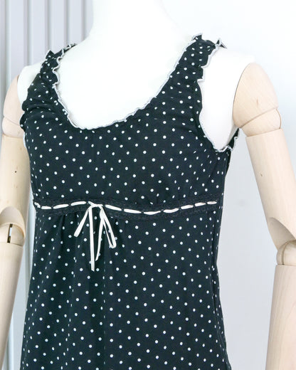 UNIQLO Polka Dot Tie Front Tank Top 波點蝴蝶結吊帶背心 | KOMMONS
