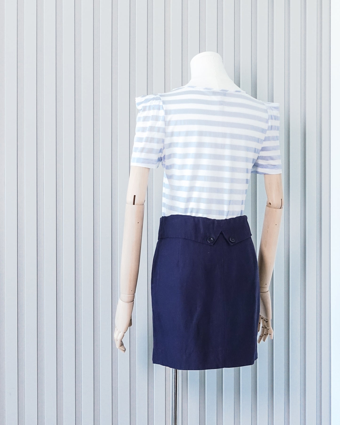 BCBGMAXAZRIA Puff Sleeve Stripe T-shirt 泡泡袖橫間T恤 | KOMMONS