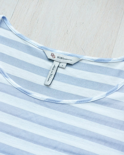 BCBGMAXAZRIA Puff Sleeve Stripe T-shirt 泡泡袖橫間T恤 | KOMMONS
