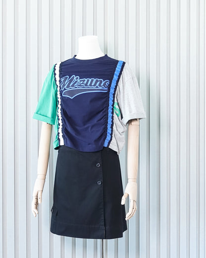 MIZUNO Athletic Ruched Crop T-shirt 運動風抽褶短T恤 | KOMMONS