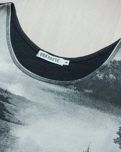 UNA PARTE Castle Printed Ruched Tie Side Vest 城堡印花束繩綁帶背心 (Vintage 古著) | KOMMONS