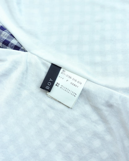 PAGEBOY Plaid Chiffon Flared Top 格子雪紡傘下擺上衣 | KOMMONS